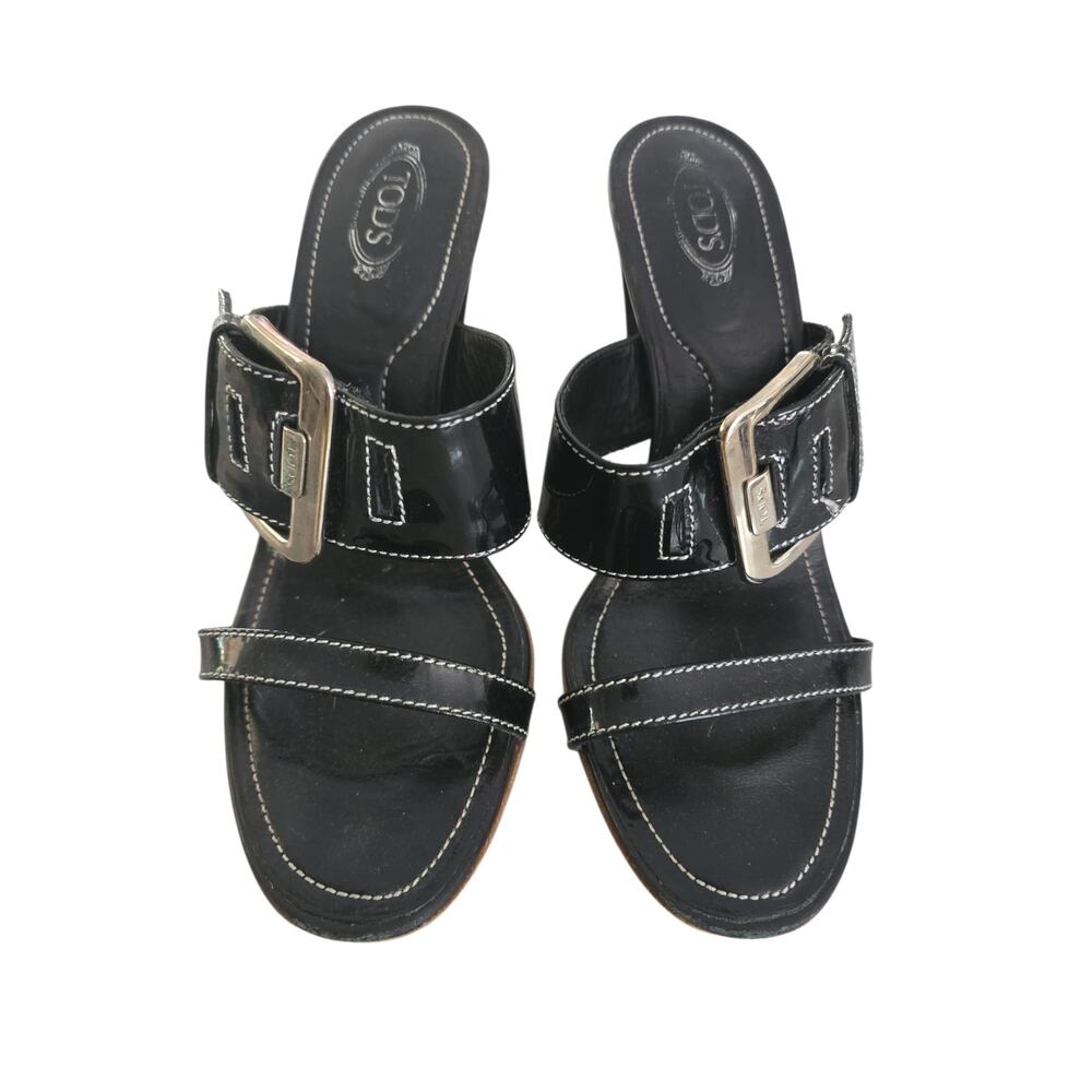 Tod's Black Slip On Heels